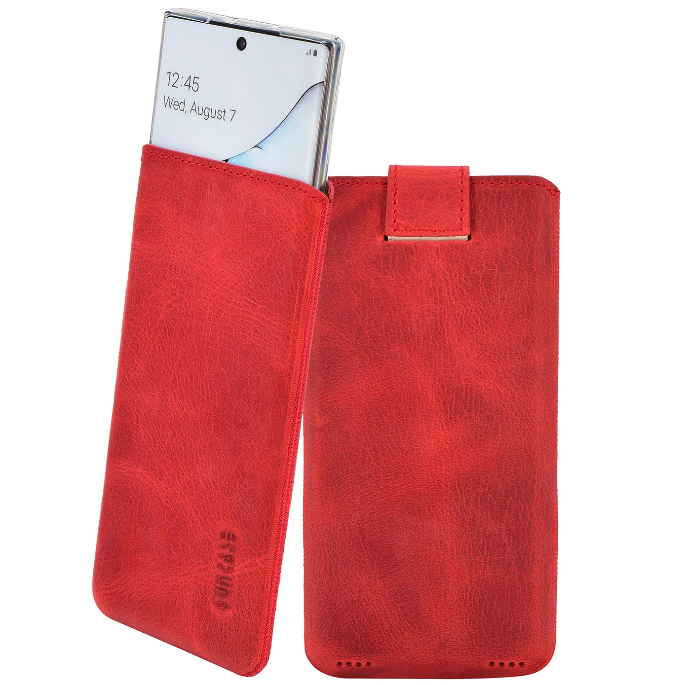 Suncase ® Mobile Phone Case Compatible with Samsung Galaxy Note 10 with Additional Case/Shell/Bumper/Silicone with Pull Tab Function/Leather Protective Case