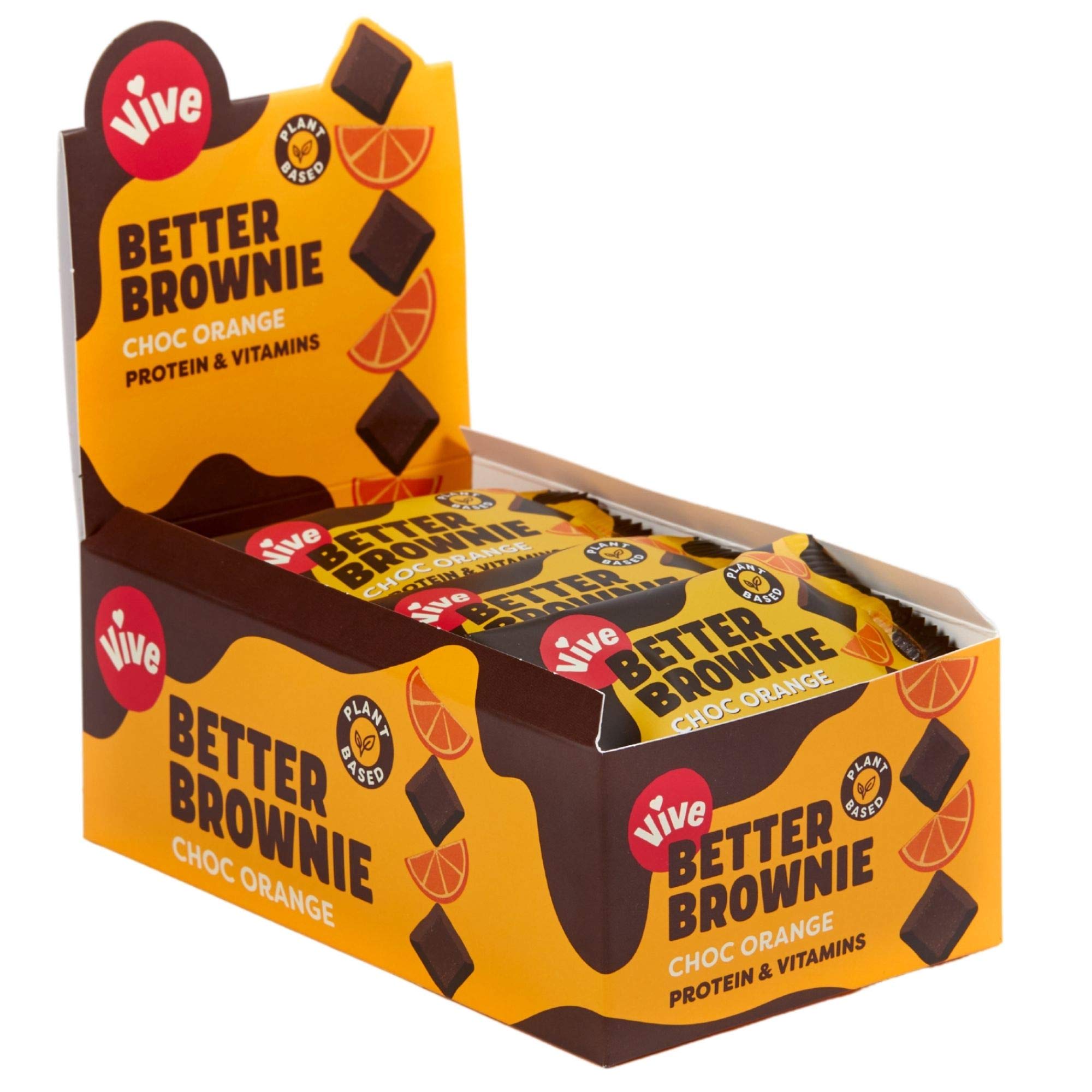 Sponsored Ad – Better Brownie Chocolate Orange with Immunity Vitamins - Low Calorie Vegan Treat - Healthy Protein Snack - Pack of 15