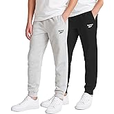 Reebok Boys Sweatpants - 2 Pack Performance Fleece Boys Joggers Athletic Pants with Elastic Waistband for Toddlers and Kids