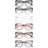 FoxMook 3-Pack Reading Glasses for Women, Oprah Style Frame Spring Hinge Readers Blue Light Blocking Glasses