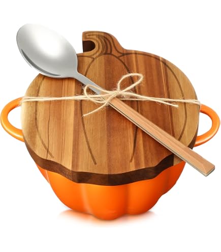 Pot à Ustensiles En Céramique En Forme De Citrouille - Décoration Halloween Et Automne - Rangement Cuillères, Spatules - 10.9 X 9 X 9 Cm - Style Rustique Ferme