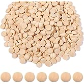 500 Pcs Half Wooden Beads, 12mm Unfinished Half Round Wooden Beads Mini Split Natural Round Wood Balls for DIY Craft Home Party Decoration
