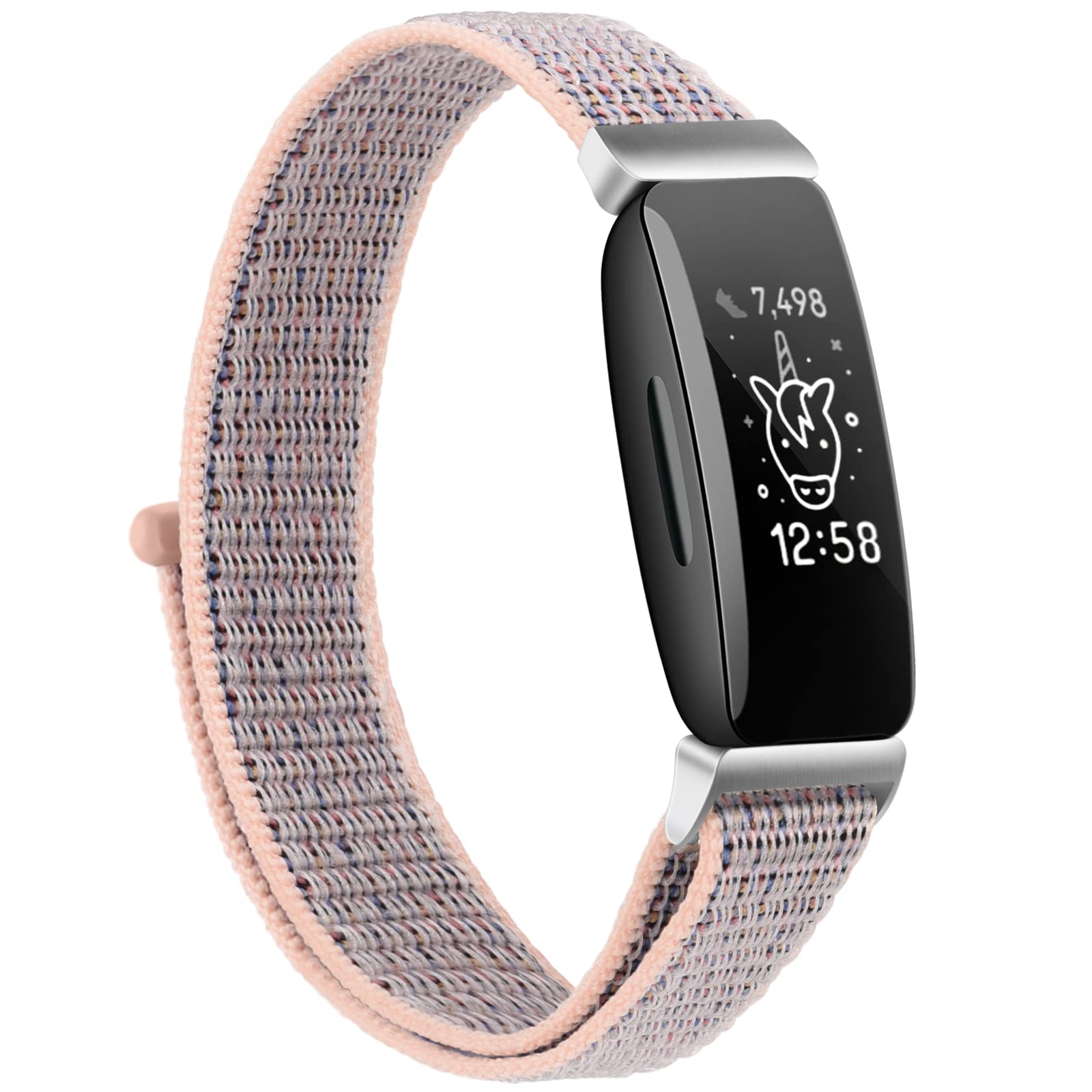 Photo 1 of Nylon Ace 3 Bands Compatible with Fitbit Ace 3 Straps - Soft Skin-Friendly Breathable Ace 3 Bands for Watch Band Wrist Strap Bracelet Accessories (Pink Sand)