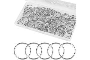 DSUWAZU 100PCS Split Key Rings Bulk for Keychain and Crafts Keychain Rings (Silver 25mm)