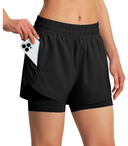 Amazon.com : Ksmien Women's 2 in 1 Running Shorts - Lightweight