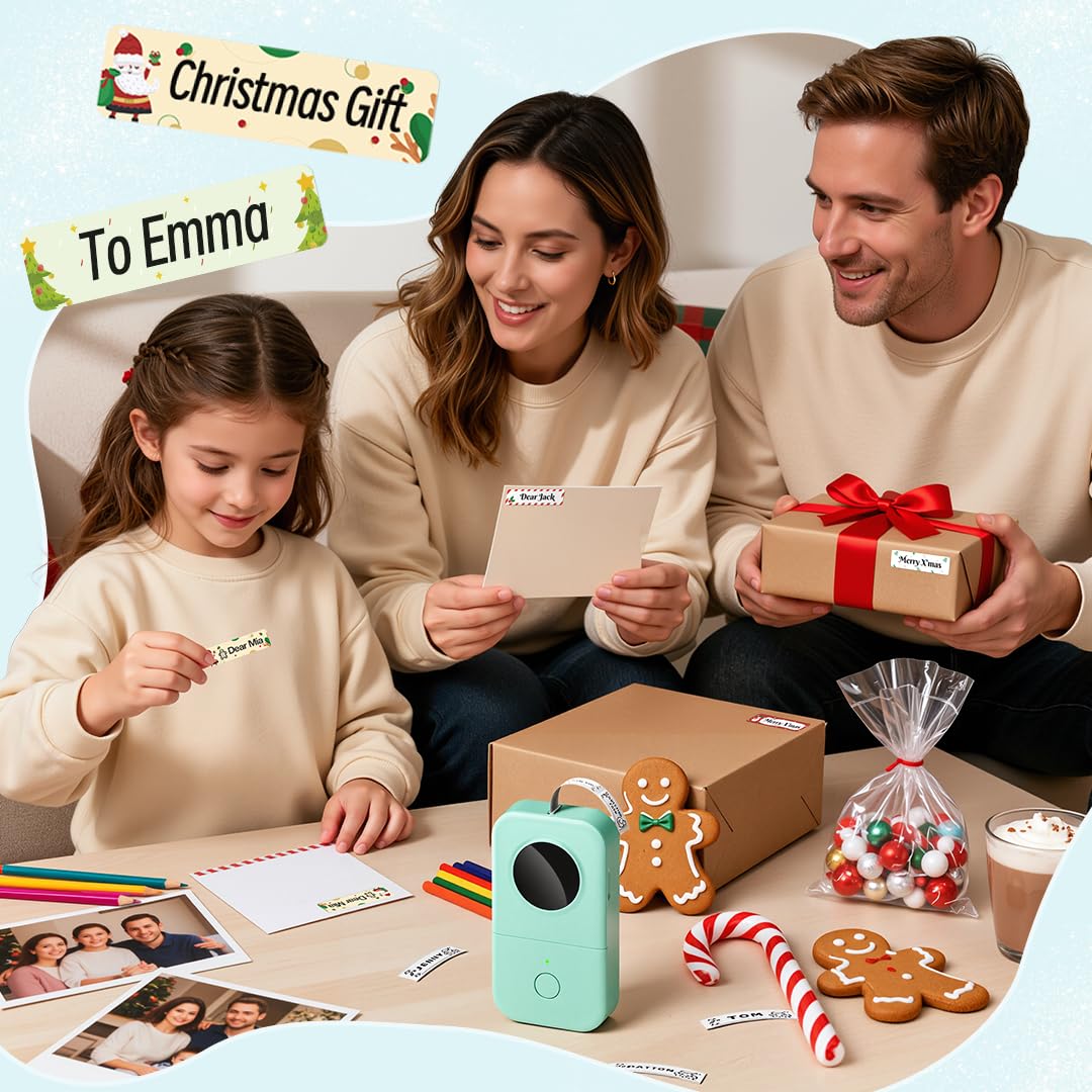 Phomemo D30 Label Maker Machine, Portable Bluetooth Mini Label Printer, Smartphone Handheld Thermal Sticker Small Labeler Multiple Templates Font Icon Inkless Custom Label for Home Kids School Items