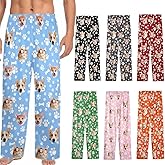 ElYIECD Custom Pajamas Pants with Photo for Men Women:Made in USA Personalized Pajama Trousers,Gifts for Wife Husband