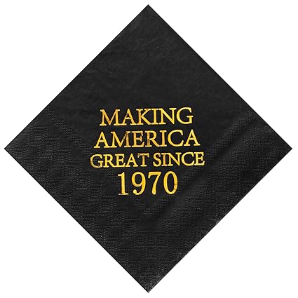 Crisky 50th Birthday Disposabel Napkins Black And Gold Dessert