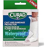 Curad Cast Protector, Protects Bandages or Wounds, Adult Leg, Reusable, Fits Most Adults 5'0"-6'3", 2 Count