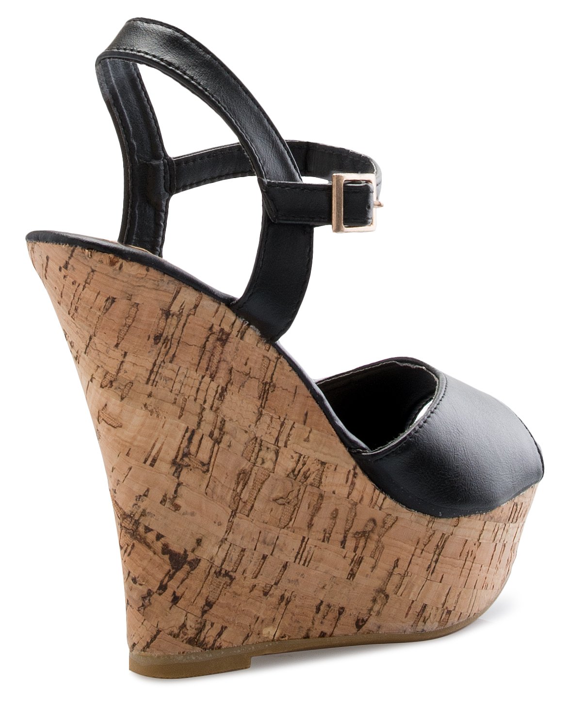 Olivia K Women's Open Toe High Wedge Platform Heel Wood Decoration Flip Flop Slipper Shoes Sandals - Image 7