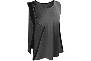 SHISHUYU Unisex Post Shoulder Surgery Tank Tops Snap Open Tearaway Shirt Arm Chest Recovery Side Snap Access Tear Way Shirts