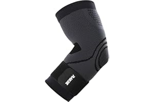 Rakiie Elbow Support Brace for Men and Women, 2 Pack Elbow Compression Sleeve, Elbow Brace for Tendonitis and Tennis Elbow, Elbow Sleeve Reduce Joint Pain for Tennis, Golfer, Workouts Black (L)