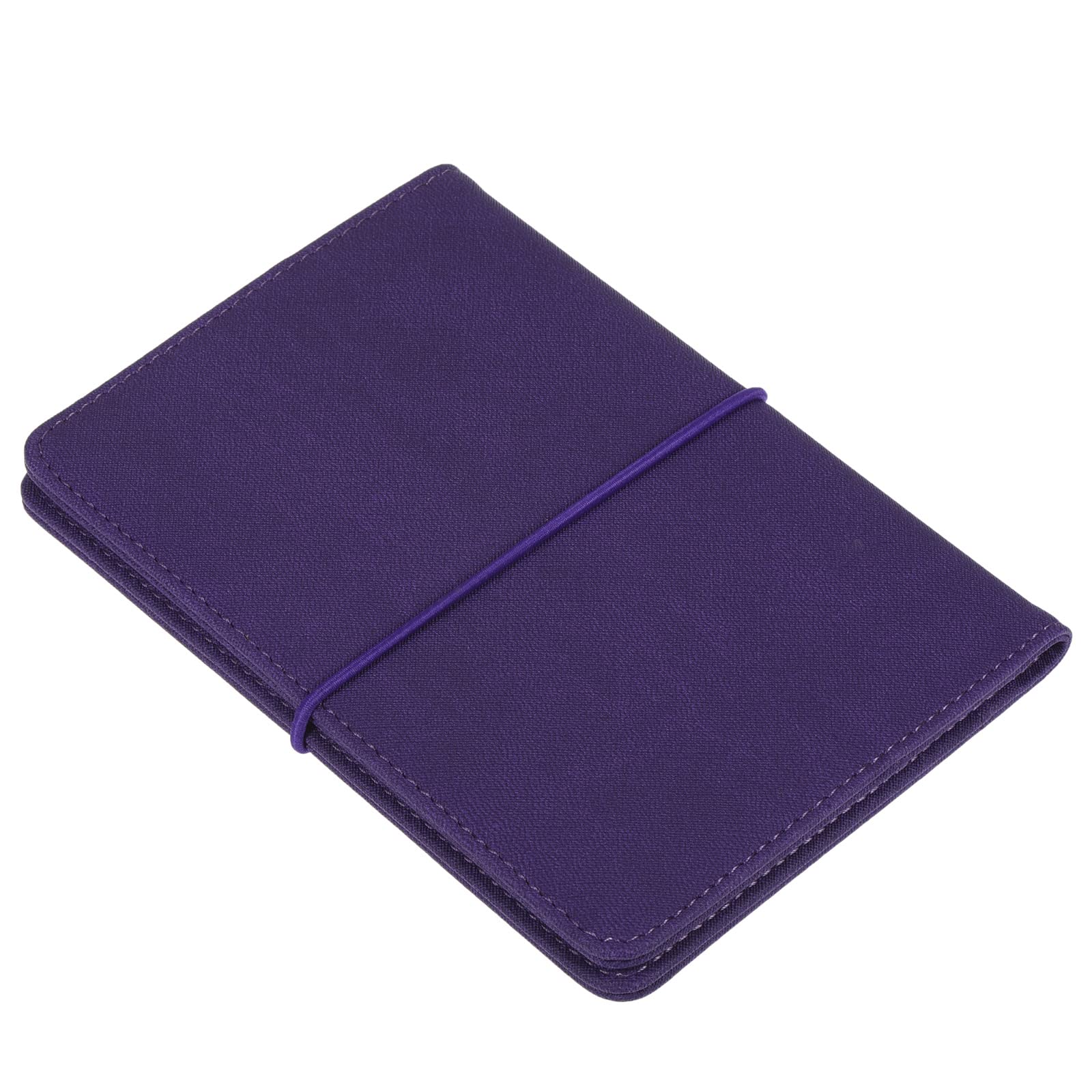 PATIKIL 5.8"x3.9" PU Leather Card Holder Cover, Travel Wallet Card Case Document Organizer with Elastic Strap, Purple