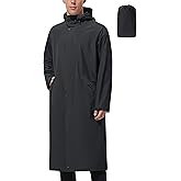 UIQUR Men's Long Rain Jacket Windbreaker Waterproof Lightweight Packable Running Hiking Cycling Golf Rain Coat with Hood