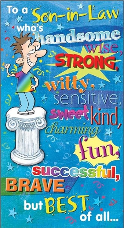 Humour Birthday Card Son In Law - 9 x 5 inches - Piccadilly Greetings