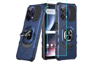 LOZEGUYC for Cricket Icon Plus 2026 / Att Verge 2 Case with 1 Pack Screen Protector,Dual Layer Hybrid Heavy Duty Defender Protection,Rugged Reinforced Cushion Corner Kickstand Shockproof Bumper Cover Blue