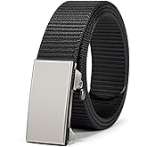 BOSTANTEN Ratchet Web Belt Men, Nylon Golf Adjustable Work Belt for Men with Casual Pants