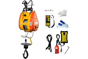 Bigorenda 2-in-1 Electric Hoist Winch,Electric Hoist Winch Lift 1100lb,1800W Portable Power Winch, Wire Remote Control/Wireless Remote Control 98ft Lifting Height,36ft/min,for Garage Warehouse Factory