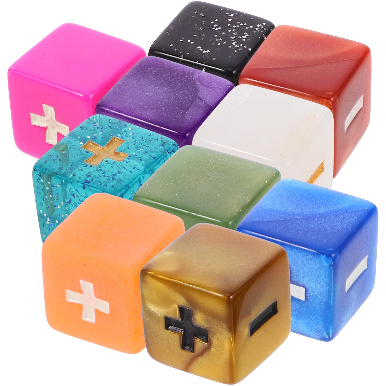 SAFIGLE 10pcs Mathematical Dice for Teaching Portable Educational Math Dice Symbols for Classroom Learning Activities