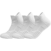 Athletic Running Ankle Socks, Compression Short Anti-slid Cushioned Breathable Low Cut Sports Socks for Men Women, 3 Pairs