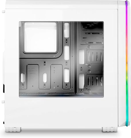 Nox Hummer MC PRO ARGB -NXHUMMERMCPROW- Caja PC, Semi-Torre, tira LED ARGB Rainbow, ventana lateral acrílica, Blanca