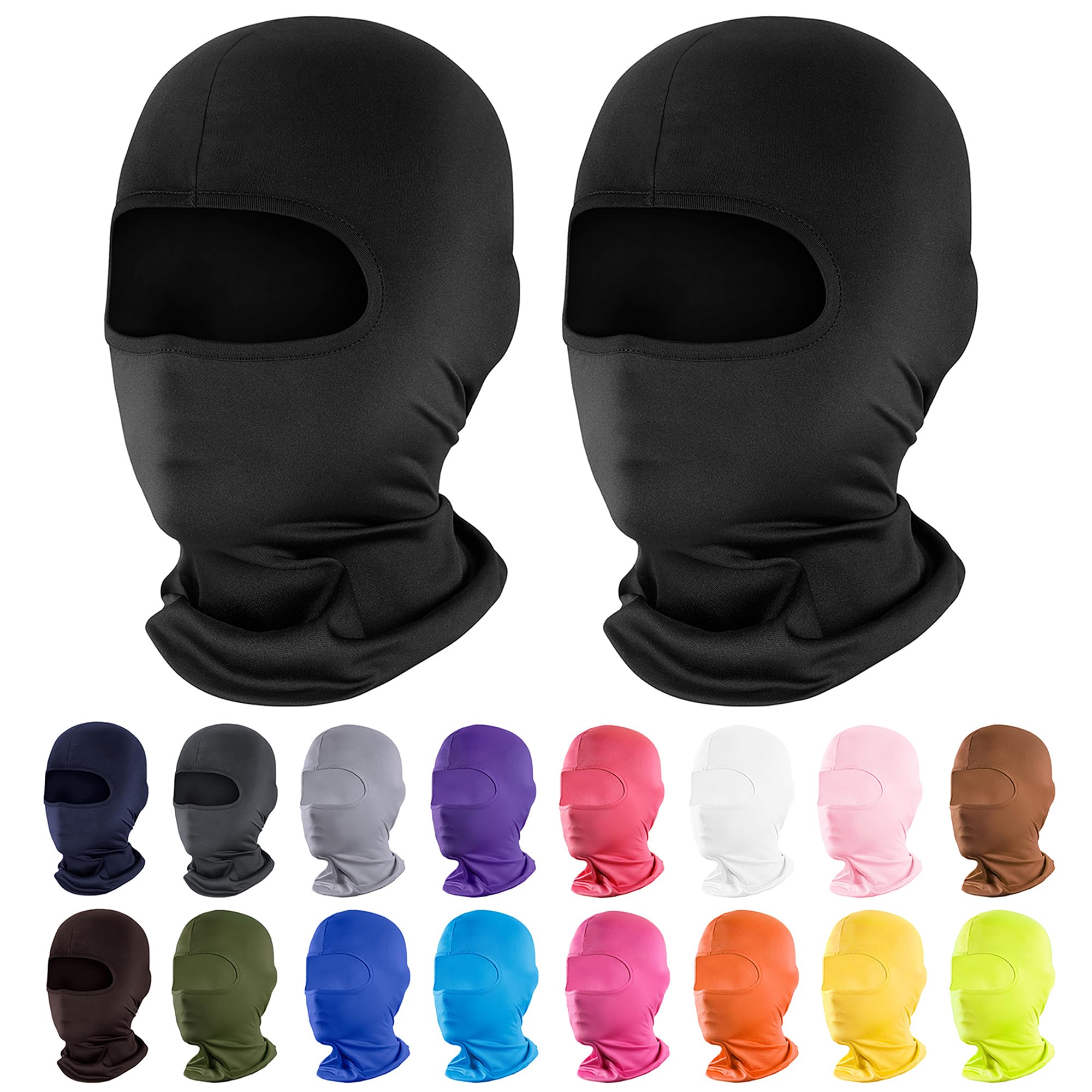 Photo 1 of Pukavt 2 Pack Balaclava Face Mask, Ski Mask for Men Women, UV Protection Windproof Scarf for Motorcycle Snowboard Cycling Black
