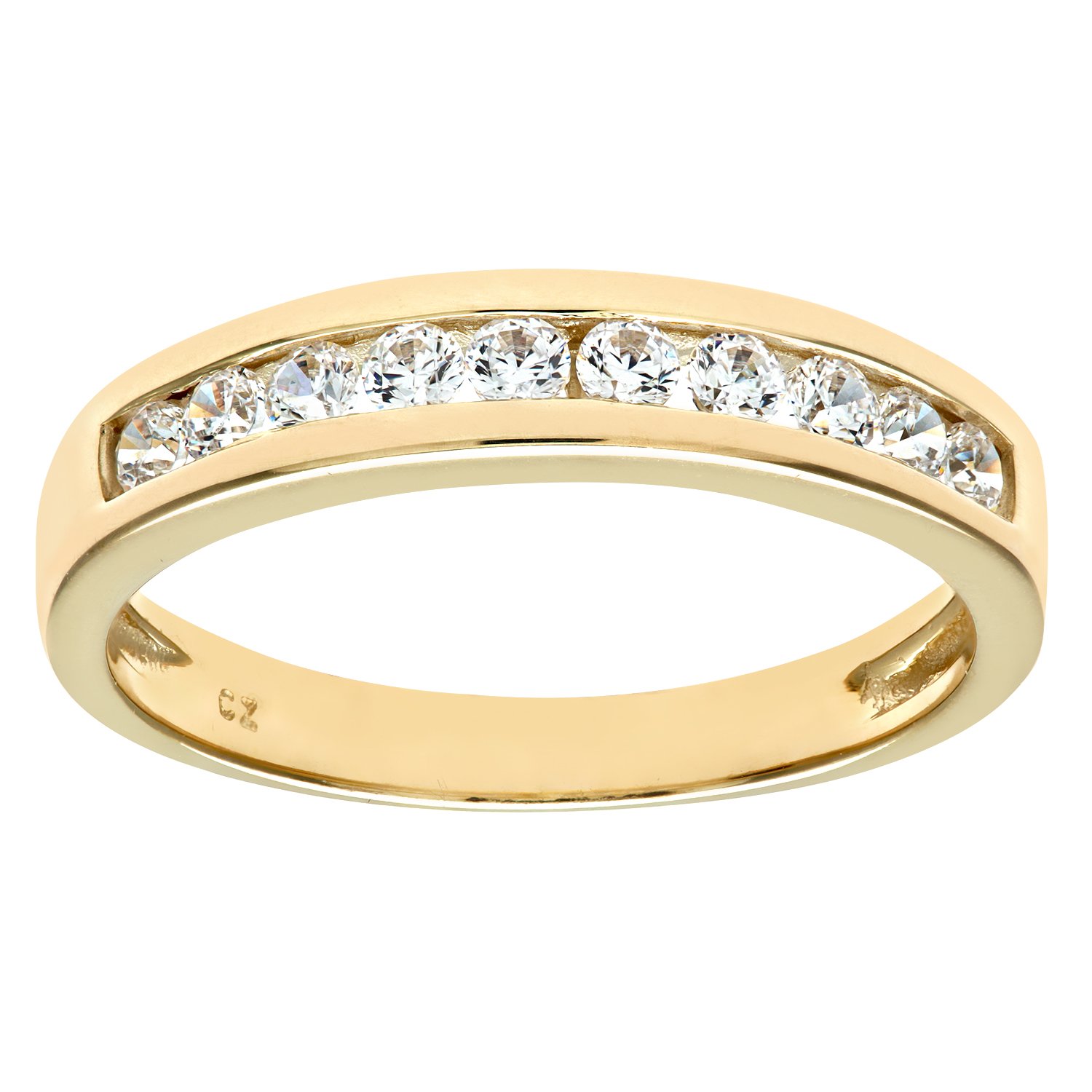 Citerna Anillo de eternidad para mujer de oro k con circonita cúbica