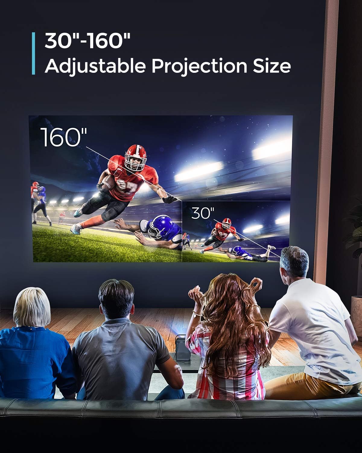 Video Projector, 1080P and 160" Display Supported, Dser Portable Mini Projector with 60,000Hrs LED, 150ANSI 4000 Lumen Home Theater Movie Projector Compatible with Fire TV, Laptops, PC, PS4, HDMI, USB: Electronics