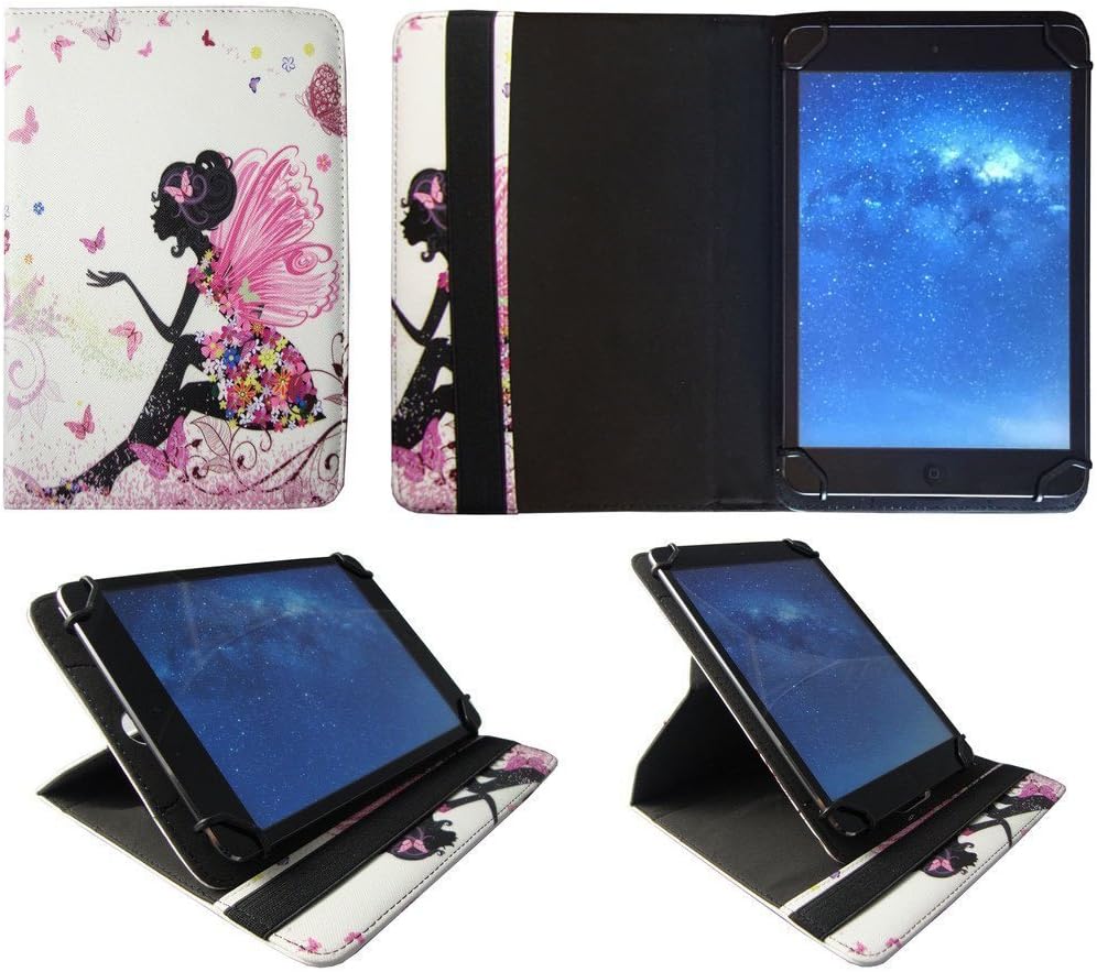 Sweet Tech Teclast T10 Tablet PC 10.1 Inch Tablet Floral Butterfly Girl Universal 360 Degree Rotating PU Leather Wallet Case Cover Folio (9-10 inch)