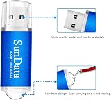 SunData 16GB USB Flash Drive 3 Pack USB 2.0 Memory Stick Blue Green Red view 6