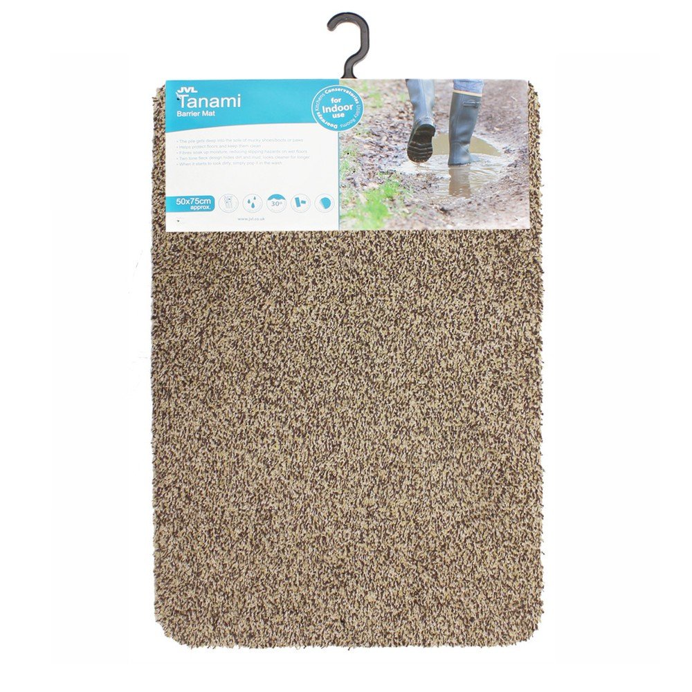 JVL Tanami Machine Washable Barrier Door Mat, Beige, 50 x 75 cm, 01-884BE
