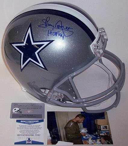 tony dorsett autographed helmet