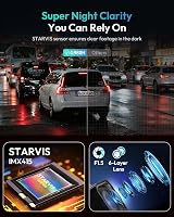 BOTSLAB 4K Dash Cam Front and Rear with GPS WiFi 64GB Card view 3