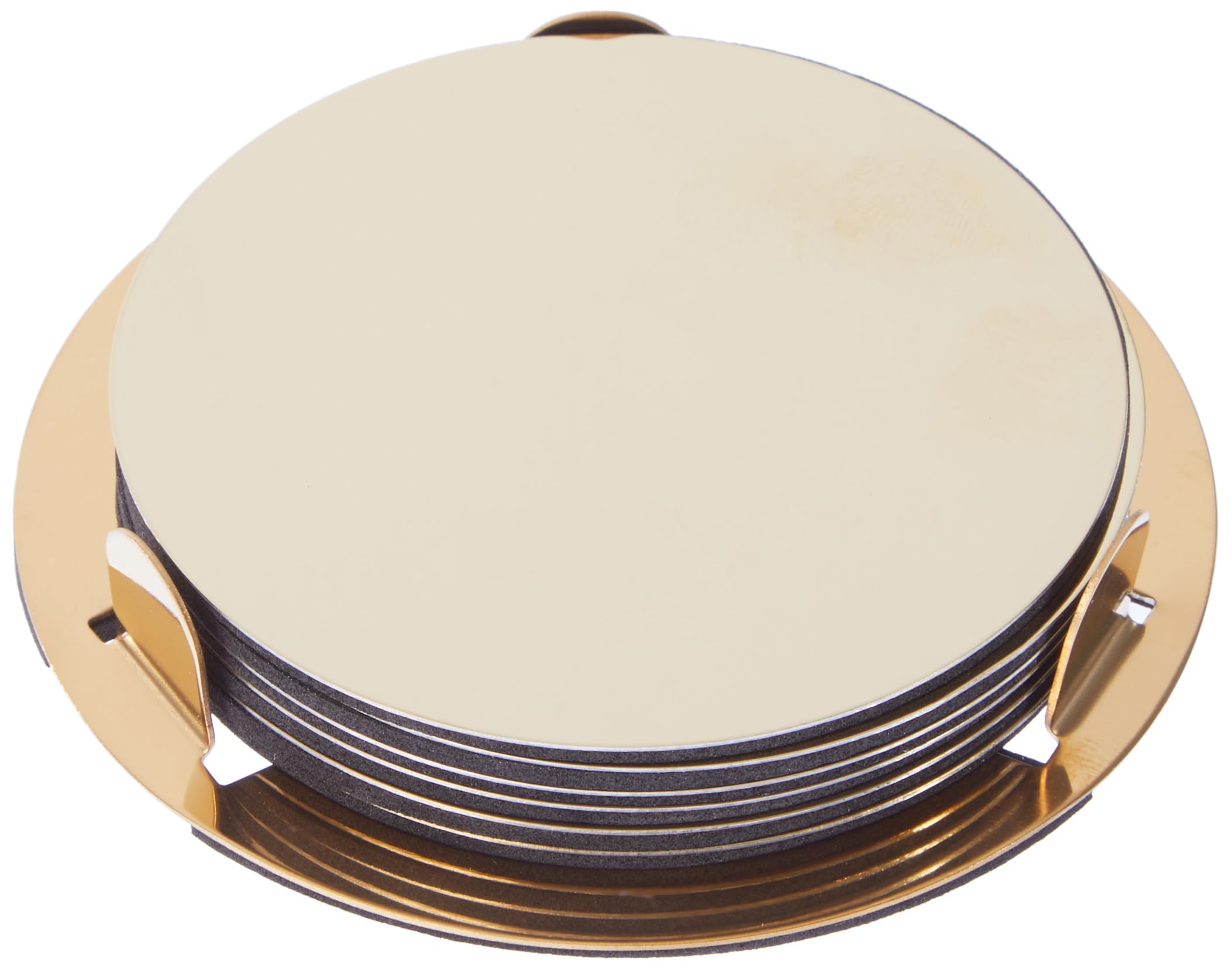Unbekannt IKEA Glattis Coasters Set of 6 Coasters with Holder – Gold/Brass – 8.5 cm Dia