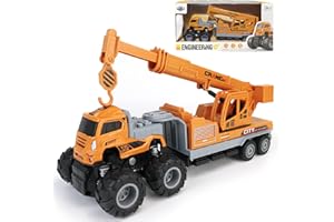 CORPER TOYS Diecast Alloy Crane Truck Toys for Kids,Push and Go Friction Powered Construction Truck Engineering Vehicle for Boys Girls Gift for Birthday Christmas