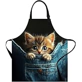 THISFIND Apron Home Kitchen Cooking Baking Gardening for Women Men with Pockets, apron waterproof 32x28 inch