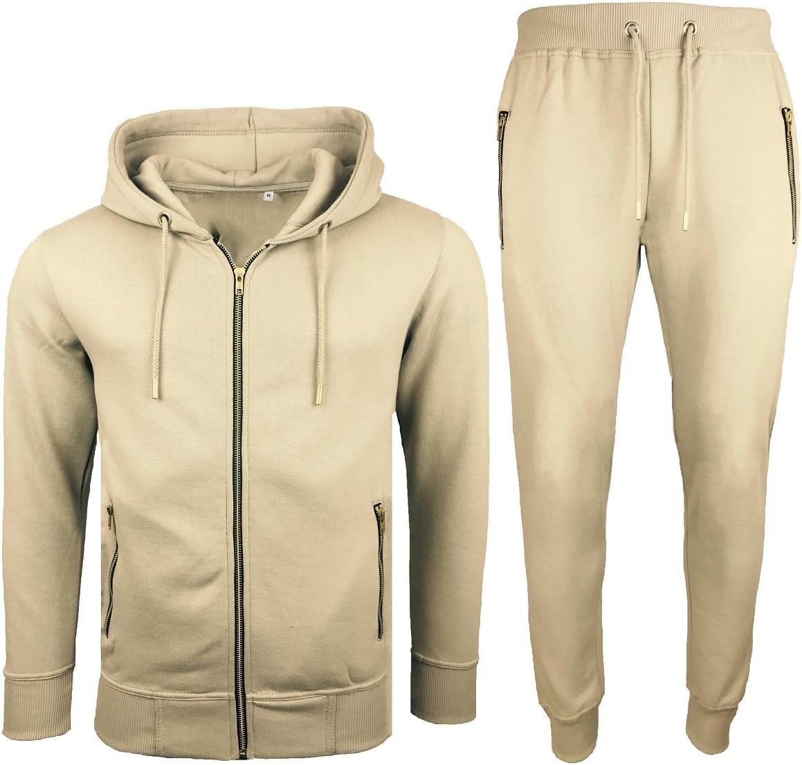 Kapray Clothing Mens Tracksuit Set New Contrast Cord Fleece Hoodie Top Bottoms Jogging Zip Joggers Gym Sport Sweat Suit Pants Plus Size S M L XL XXL