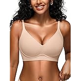 Jelly Bras for Women - S-2XL Seamless Wireless Padded Bralette with Support, Comfy Everyday T-Shirt Bra No Underwire