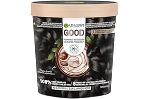 Garnier GOOD Permanent Hair Dye, 100% Grey Coverage, Ammonia-Free, Vegan Hair Colour, with Shea Butter Conditioner, Long-Last
