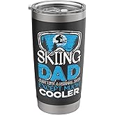 Ski Papa Cool Snow Gift Idea Skiing Dad Stainless Steel Insulated Tumbler