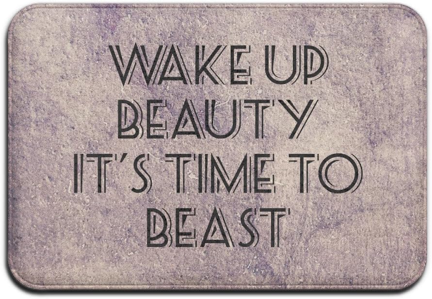 Reginald Qixan Wake Up Beauty Time To Beast Personalized Door Mats