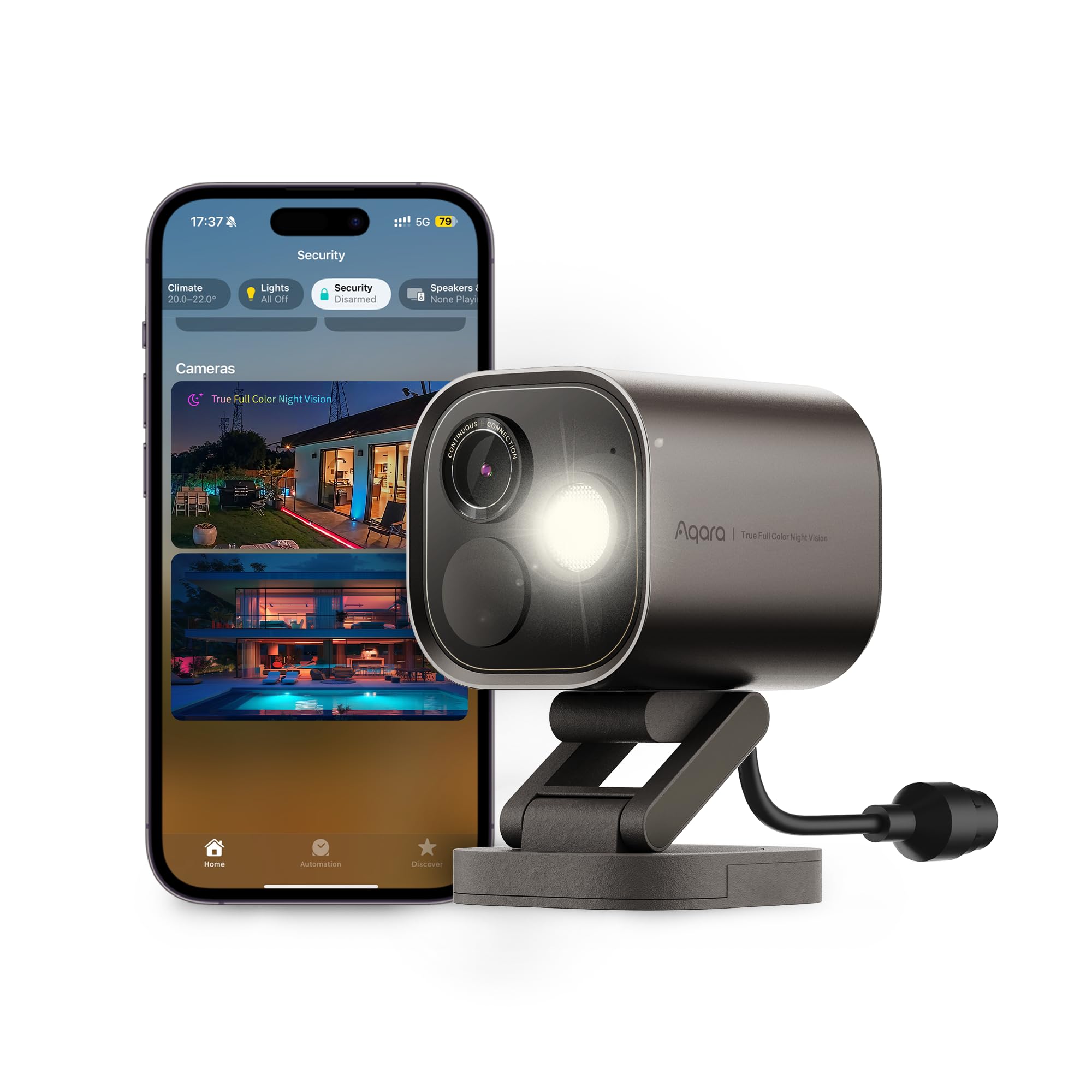 Photo 1 of Aqara 4MP Camera Hub G5 Pro PoE, True Color Night Vision Security Camera Outdoor, HomeKit Secure Video, Thread Border Router, Local Detection, Thread/Zigbee, Supports Alexa, Google, Smartthings, Gray