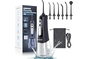Cordless Water Dental Flosser Teeth Cleaner, INSMART Professional 300ML Tank DIY Mode USB Rechargeable Dental Oral Irrigator for Home and Travel, IPX7 Waterproof 6 Modes Irrigate for Oral Care