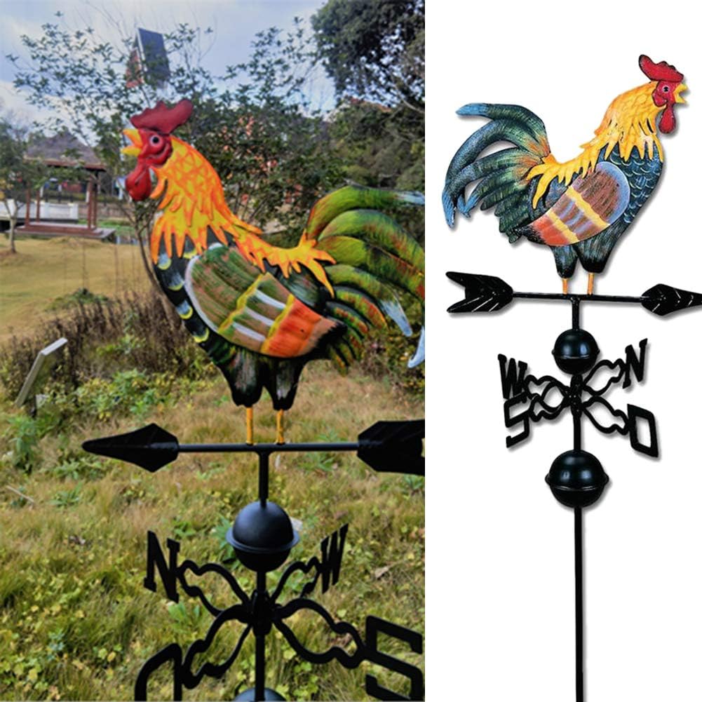 Colorful Rooster Weathervane,Traditional Iron Cock Wind Vane Metal