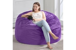 Hobestluk 3FT Bean Bag Chair Giant Bean Bag Chairs for Adults Large Bean Chairs with Removable Cover, Beanbag Chair with Filler, Adult Bean Bag Chairs for Living Room, Bedroom