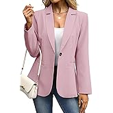 ELLEVEN Women's Blazer Business Casual Lightweight Suit - Long Sleeve Slim Fit Work Office Jacket with Pockets