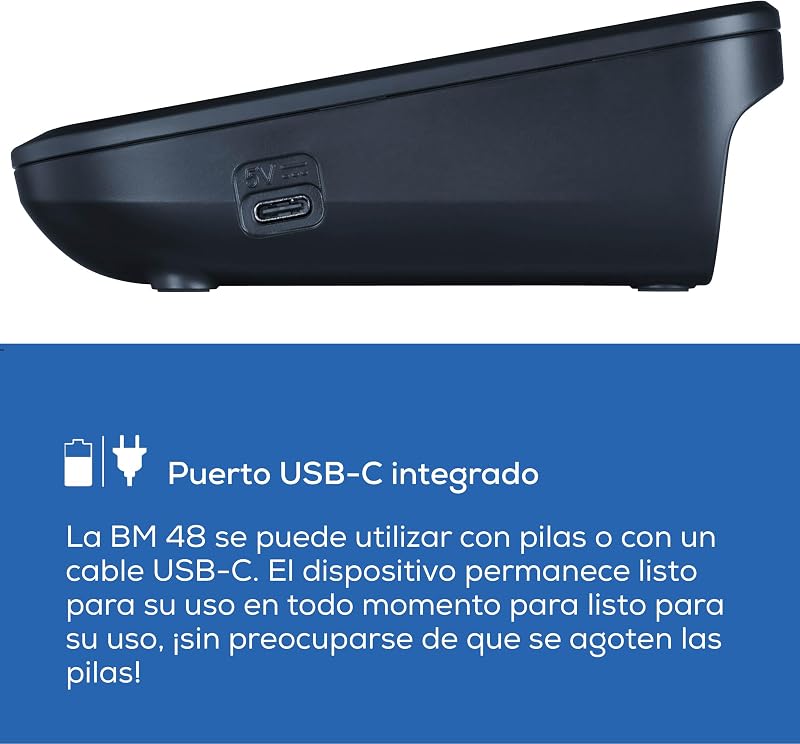 BM 48 Tensiómetro de brazo, operación sencilla con un solo botón, medición suave y rápida, detección de arritmias, 22-42 cm, con aplicación, transferencia de datos a Apple Health y más