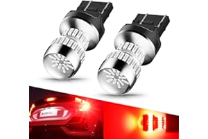 AUXITO Lot de 2 ampoules LED rouges 7440 7443 2025 pour feux arrière, feux de freinage, 400 % plus lumineuses T20 W21W 7441 7
