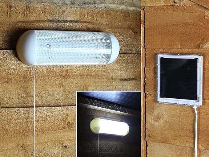 LIVIVO ® Solar Powered Shed Light 10 LED Rechargeable Garage Shed