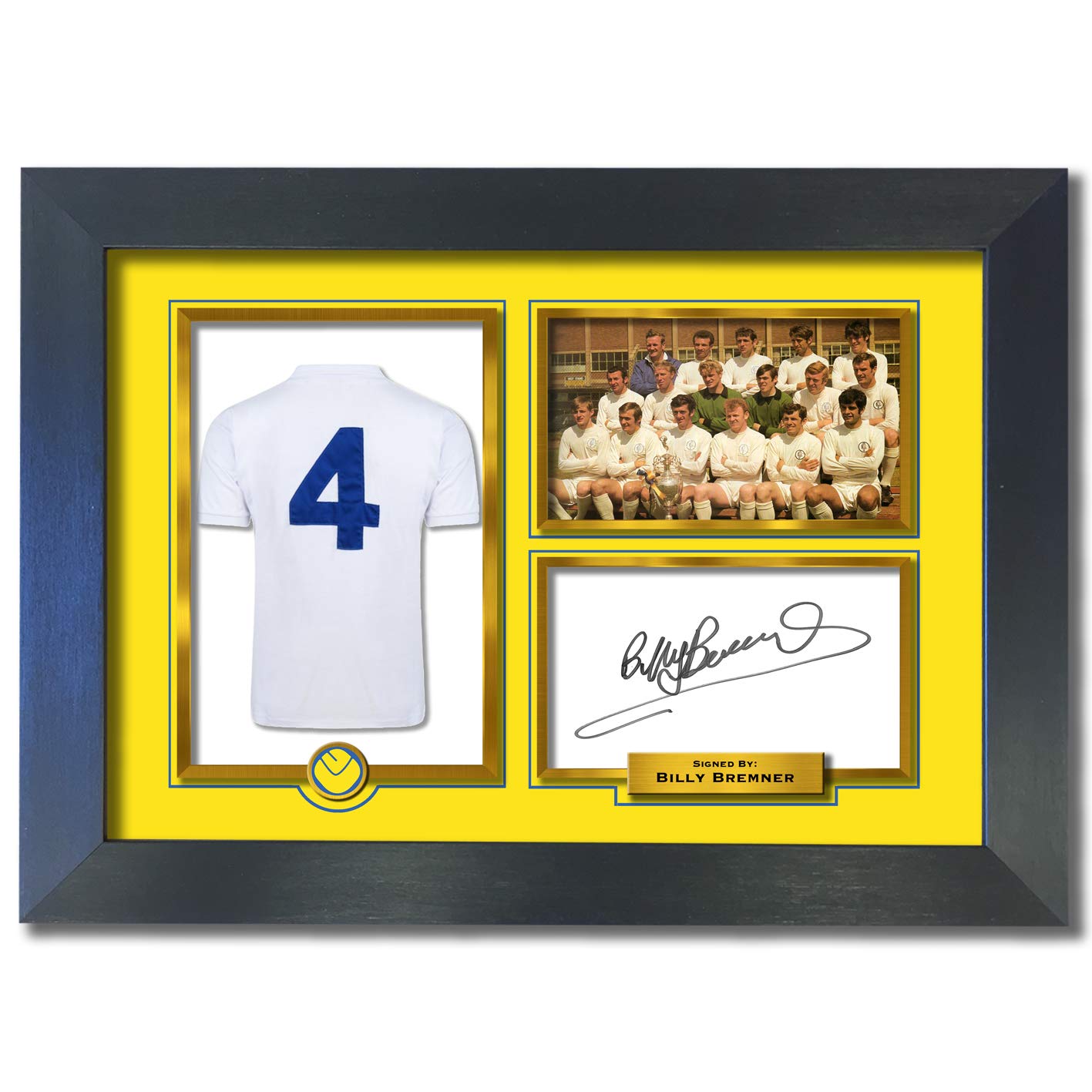BILLY BREMNER Leeds United Signed Autograph Photo Reproduction Print A4 Black Frame #797